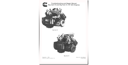 BIG CAM III and BIG CAM IV Series NT-855C Diesel Engines Diagnostic and Repair Manual (cum-3810298)