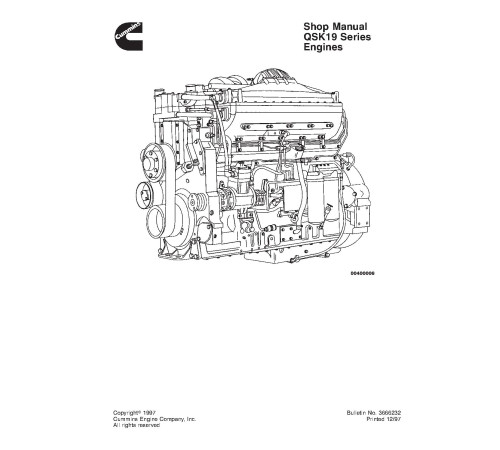 Cummins QSK19 Diesel Engines set of Service Manuals
