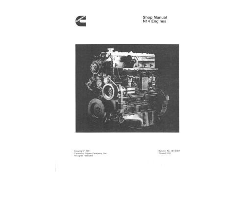 Cummins N14 Diesel Engines set of Service Manuals (cummins-N14)