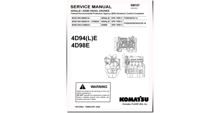 4D92E, 4D94LE, 4D98E Diesel Engines (applicable for FD20..30-14, FD20..35-16 Forklift Trucks) Service Manual (4D94E-BE4_SM197)