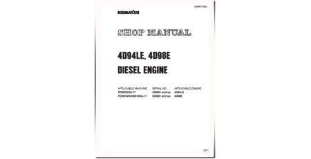 4D94LE, 4D98E Diesel Engines (Applicable for FD20/25/30-17, FD20H/25H/30H/35A-17 Forklift Trucks) Workshop Manual (4D94E17-BE2)