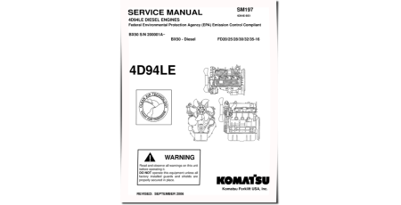 4D94LE Diesel Engines (Applicable for FD20/25/28/30/32/35-16 Forklift Trucks) Repair Manual (4D94LE-BE1_SM197)