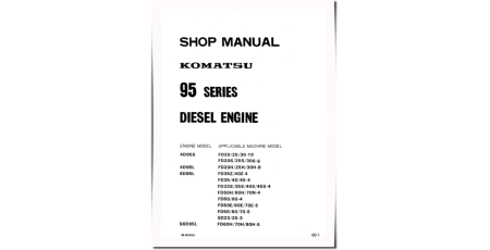 4D95,6D95L Diesel Engines (app.to FD33..70N-4;FD20..80-5,FD20..30H-8,FD20..30-10 Forklift Trucks) Shop Manual(4D96-6D95L_SM009)