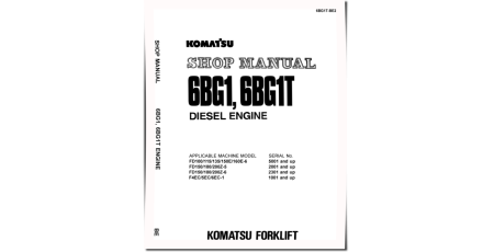 (Isuzu) 6BG1, 6BG1T Diesel Engines (app.to FD100/115/135/150/160E/180/200Z-6,FD150/180/200Z-5 Forklift) Shop Manual (6BG1T-BE2)