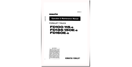 FD100-6, FD115-6, FD135-6, FD150E-6, FD160E-6 Diesel Forklift Trucks Operate and Maintenance manual (AEE06E1-01)