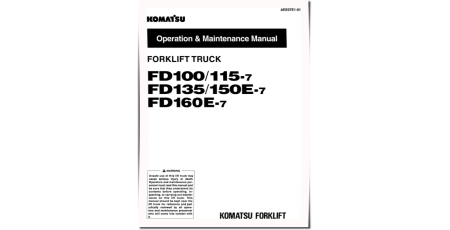 FD100-7, FD115-7, FD135-7, FD150E-7, FD160E-7 (SN:6001-) Diesel Forklift Trucks Operate and Maintenance manual (AEE07E1-01)