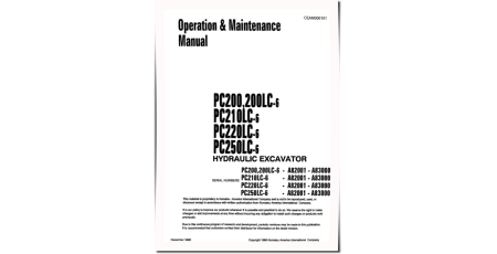 PC200-6,PC200LC-6,PC210LC-6,PC220LC-6,PC250LC-6 (SN:A82001-83000) Crawler Excavators Operate & Maintenance manual (CEAD000101)