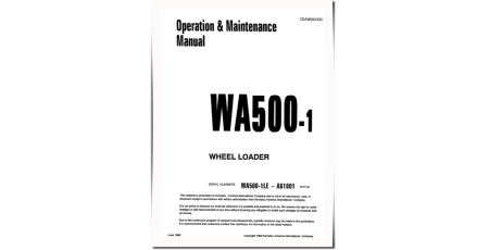 WA500-1-LE (SN from A61001) 4WD Wheeled Loaders (Japan) Operate and Maintenance manual (CEAM000300)