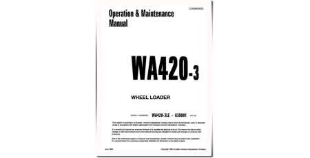 WA420-3-L (SN from A30001) 4WD Wheeled Loaders (Japan) Operate and Maintenance manual (CEAD000600)