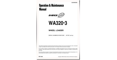 WA320-3-MC (SN from A31001) 4WD Wheeled Loaders (Japan) Operate and Maintenance manual (CEAD003500)