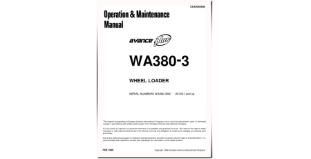 WA380-3-MC (SN from A51001) 4WD Wheeled Loaders (Japan) Operate and Maintenance manual (CEAD003600)