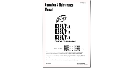 D32E-1-A, D32P-1-A, D38E-1-A, D38P-1-A, D39E-1-A, D39P-1-A Crawler Dozers (USA) Operate and Maintenance manual (CEAD004300)