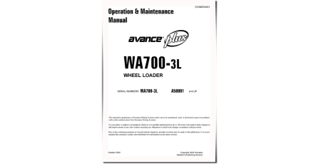 WA700-3-L (SN from A50001) 4WD Wheeled Loaders (USA) Operate and Maintenance manual (CEAD004401)