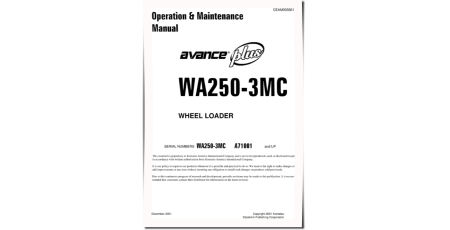 WA250-3-MC (SN from A71001) 4WD Wheeled Loaders (Japan) Operate and Maintenance manual (CEAD005801)