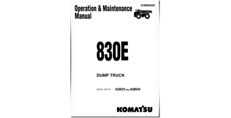 830E (SN: A30625-30649) Electric Dump Trucks (USA) Operate and Maintenance manual (CEAD006200)