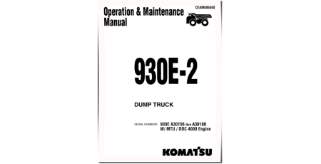 930E-2 (SN: A30156-30180) Electric Dump Trucks w.MTU/DDC 4000 engines (USA) Operate and Maintenance manual (CEAD006400)