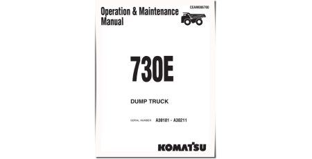 730E (SN: A30181-30211) Electric Dump Trucks (USA) Operate and Maintenance manual (CEAD006700)