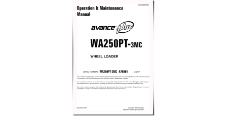 WA250PT-3-MC (SN from A78001) Tool Cariers (Japan) Operate and Maintenance manual (CEAD007401)