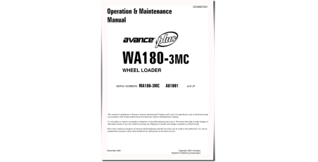 WA180-3-MC (SN from A81001) 4WD Wheeled Loaders (Japan) Operate and Maintenance manual (CEAD007501)