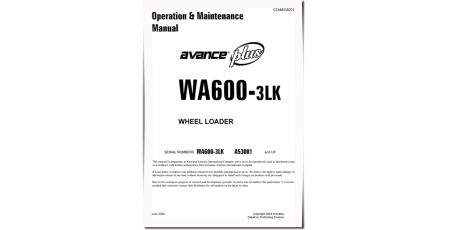 WA600-3-LK (SN from A53001) 4WD Wheeled Loaders (USA) Operate and Maintenance manual (CEAD008201)