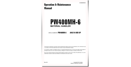 PW400MH-6 (SN from A84210) Material Handlers (USA) Operate and Maintenance manual (CEAD008300)