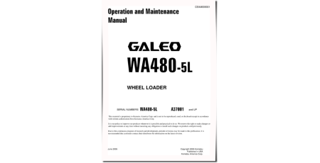 WA480-5-L (SN from A37001) 4WD Wheeled Loaders (Japan) Operate and Maintenance manual (CEAD009001)