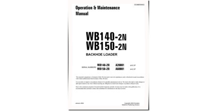 WB140-2-N and WB150-2-N Backhoe Loaders (USA) Operate and Maintenance manual (CEAD009402)