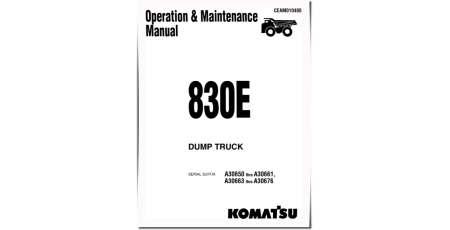 830E (SN: A30650-30661; A30663-30676) Electric Dump Trucks (USA) Operate and Maintenance manual (CEAD010400)