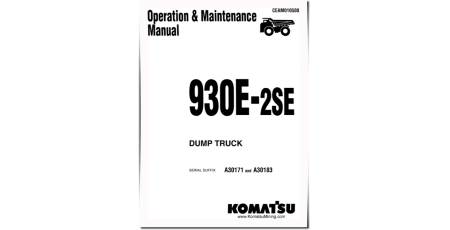 930E-2-SE (SN: A30171-30171) Electric Dump Trucks (USA) Operate and Maintenance manual (CEAD010500)