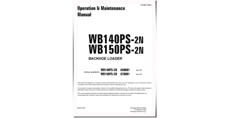 WB140PS-2-N and WB150PS-2-N Backhoe Loaders (USA) Operate and Maintenance manual (CEAD010800)