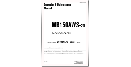WB150AWS-2-N (SN: A90001-90001) Backhoe Loaders (USA) Operate and Maintenance manual (CEAD010900)