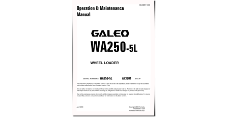 WA250-5-L (SN from A73001) 4WD Wheeled Loaders (USA) Operate and Maintenance manual (CEAD011300)