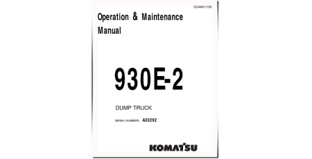 930E-2 (SN: A30292) Electric Dump Trucks (USA) Operate and Maintenance manual (CEAD011700)