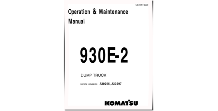 930E-2 (SN: A30296-30297) Electric Dump Trucks (USA) Operate and Maintenance manual (CEAD012000)