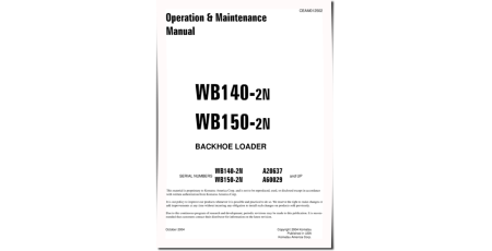 WB140-2-N and WB150-2-N Backhoe Loaders (USA) Operate and Maintenance manual (CEAD012502)