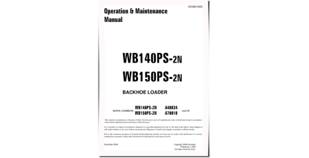 WB140PS-2-N and WB150PS-2-N Backhoe Loaders (USA) Operate and Maintenance manual (CEAD012602)