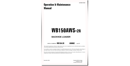 WB150AWS-2-N (SN from A90002) Backhoe Loaders (USA) Operate and Maintenance manual (CEAD013002)