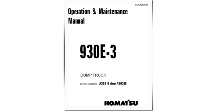 930E-3 (SN: A30310-30328) Electric Dump Trucks (USA) Operate and Maintenance manual (CEAD013500)