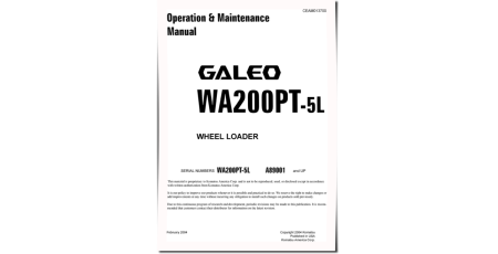 WA200PT-5L (SN from A89001) Tool Cariers (Japan) Operate and Maintenance manual (CEAD013700)