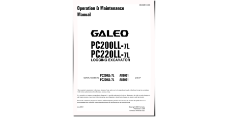 PC200LL-7-L, PC220LL-7-L (SN from A86001) Excavator Loggers (USA) Operate and Maintenance manual (CEAD014400)