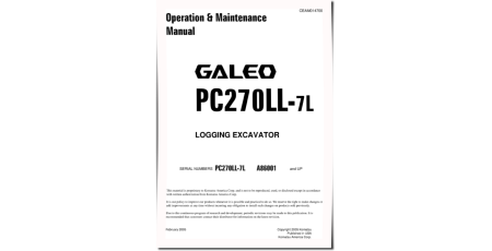 PC270LL-7L (SN from A86001) Log Loaders (USA) Operate and Maintenance manual (CEAD014700)