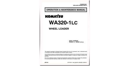 WA320-1-LC (SN from A25001) 4WD Wheeled Loaders (Japan) Operate and Maintenance manual (CEADW19021)
