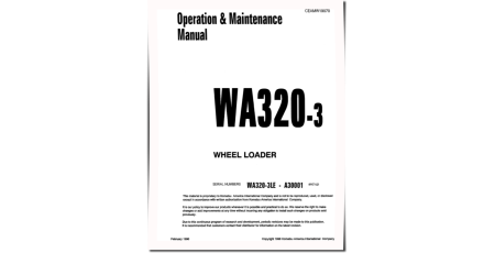 WA320-3-L (SN from A30001) 4WD Wheeled Loaders (Japan) Operate and Maintenance manual (CEADW19070)