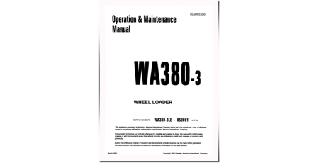 WA380-3-L (SN from A50001) 4WD Wheeled Loaders (Japan) Operate and Maintenance manual (CEADW23090)