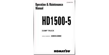 HD1500-5 (SN: A30049-30069) Rigid Dump Trucks (USA) Operate and Maintenance manual (CEAM010703)