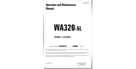 WA320-5L (SN from A32001) 4WD Wheeled Loaders (Japan) Operate and Maintenance manual (CEAM012202)