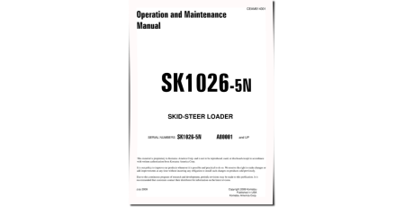 SK1026-5-N (SN from A80001) Skid Steer Loaders (USA) Operate and Maintenance manual (CEAM014301)