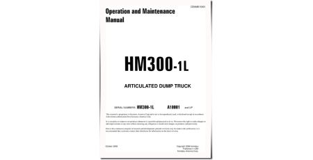 HM300-1-L (SN from A10001) Articulated Dump Trucks (USA) Operate and Maintenance manual (CEAM015401)
