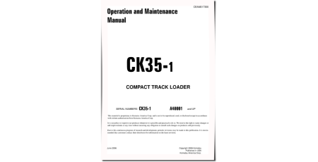 CK35-1 (SN from A40001) Compact Track Loaders (USA) Operate and Maintenance manual (CEAM017300)