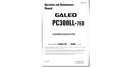 PC300LL-7 (SN from A86001) Log Loaders (USA) Operate and Maintenance manual (CEAM017802D)